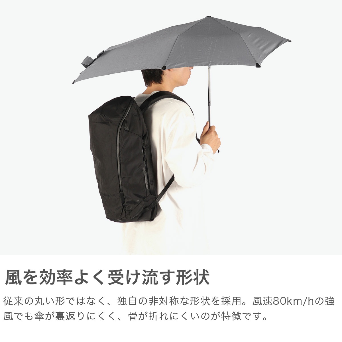 正規品1年保証 折りたたみ傘 メンズ レディース 晴雨兼用 紫外線対策 UVカット ケース付き 手動開閉 通勤 通学 リュックが濡れない 風に強い 大きめ senz mini SZ-2010