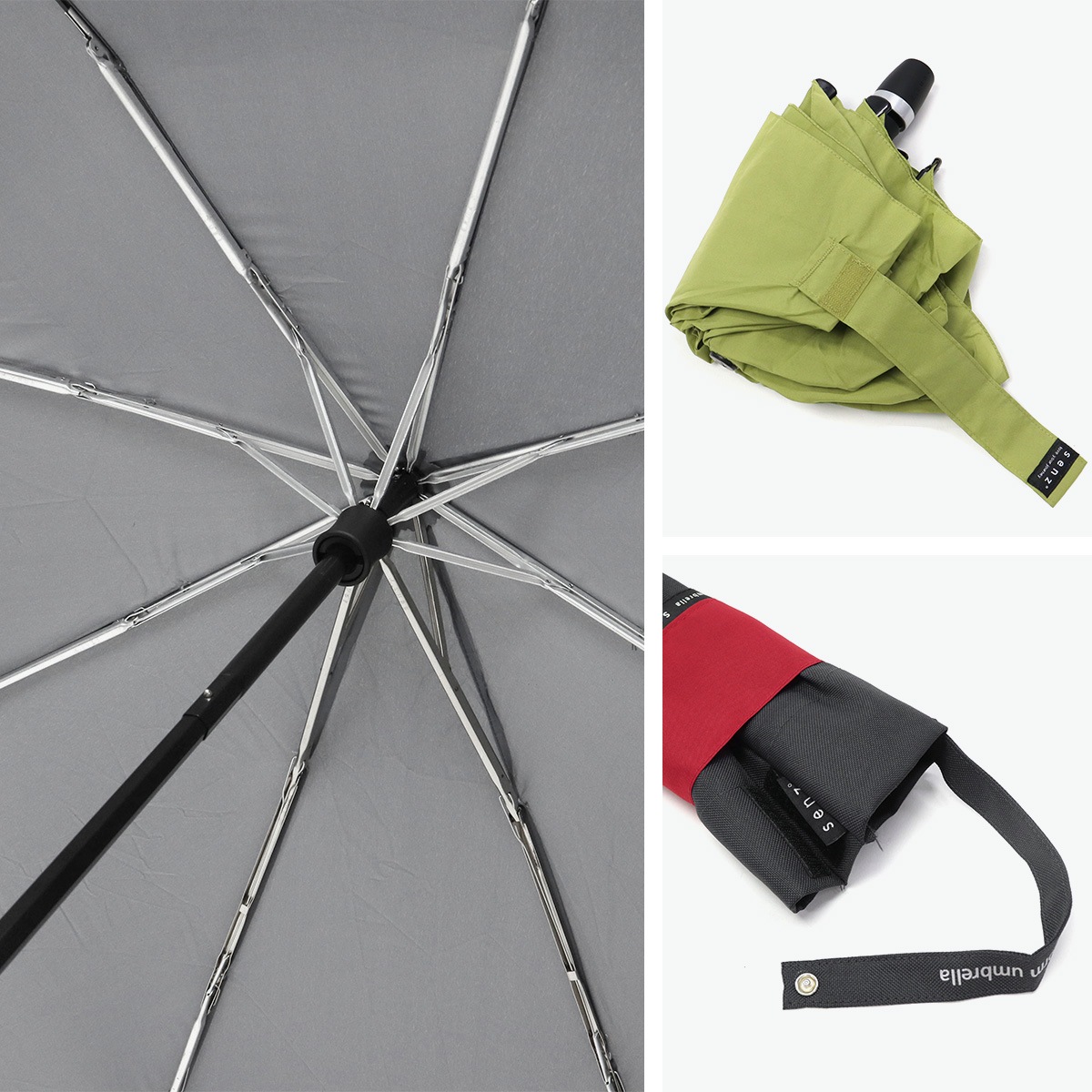 正規品1年保証 折りたたみ傘 メンズ レディース 晴雨兼用 紫外線対策 UVカット ケース付き 手動開閉 通勤 通学 リュックが濡れない 風に強い 大きめ senz mini SZ-2010