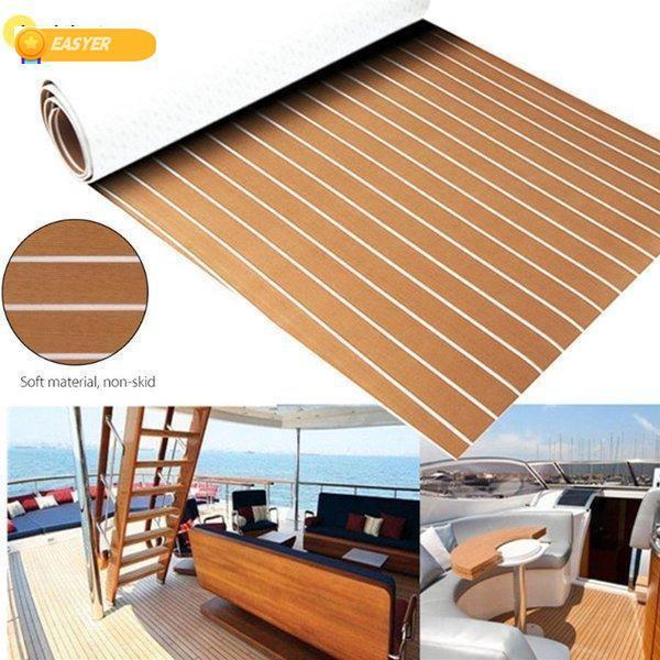 2枚購入で100円OFFマリン ボート デッキ フォーム シート 人工チーク材 自己接着マット 約240x60cmx 0.6cm color1 2枚購入で100円OFFマリン ボート デッキ フォーム シート 人工チーク材 自己接着マット 約240x60cmx 0.6cm color1