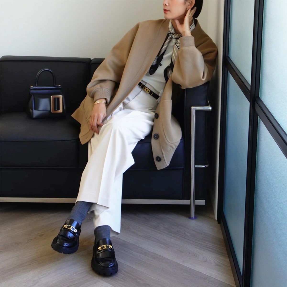 TODS トッズ ローファー XXW08J0GF80SHA レディース Tチェーン メタル フリンジ レザーシューズ チャンキーソール ラバーソール 靴 カラー