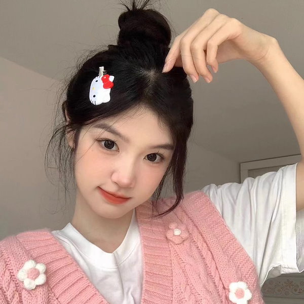Qoo10] 2個入り ハローキティ ヘアクリップ キ