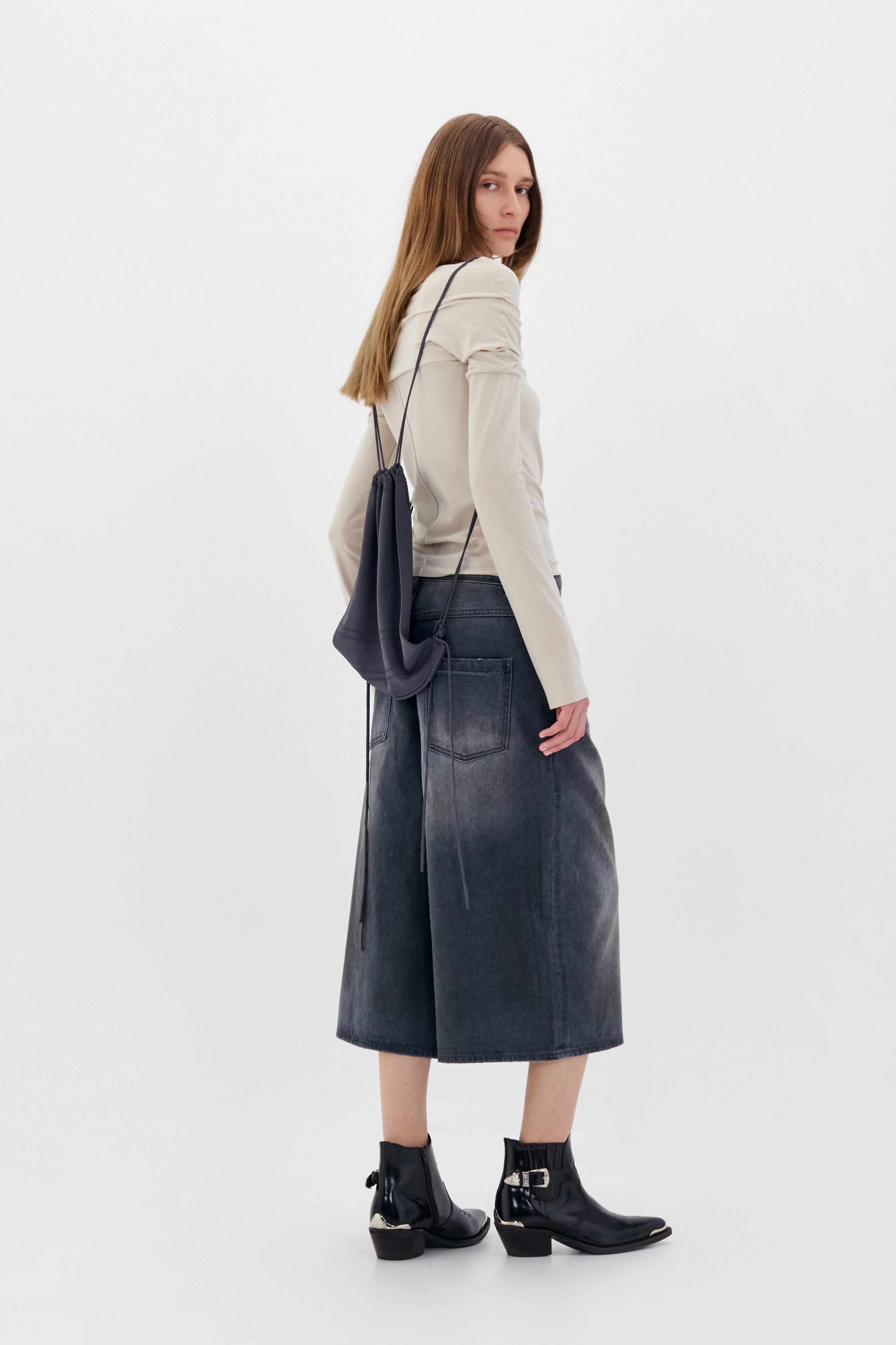 【LOW CLASSIC】 SHIRRING BOATNECK TOP : 2COLOR 【LOW CLASSIC】 SHIRRING BOATNECK TOP : 2COLOR