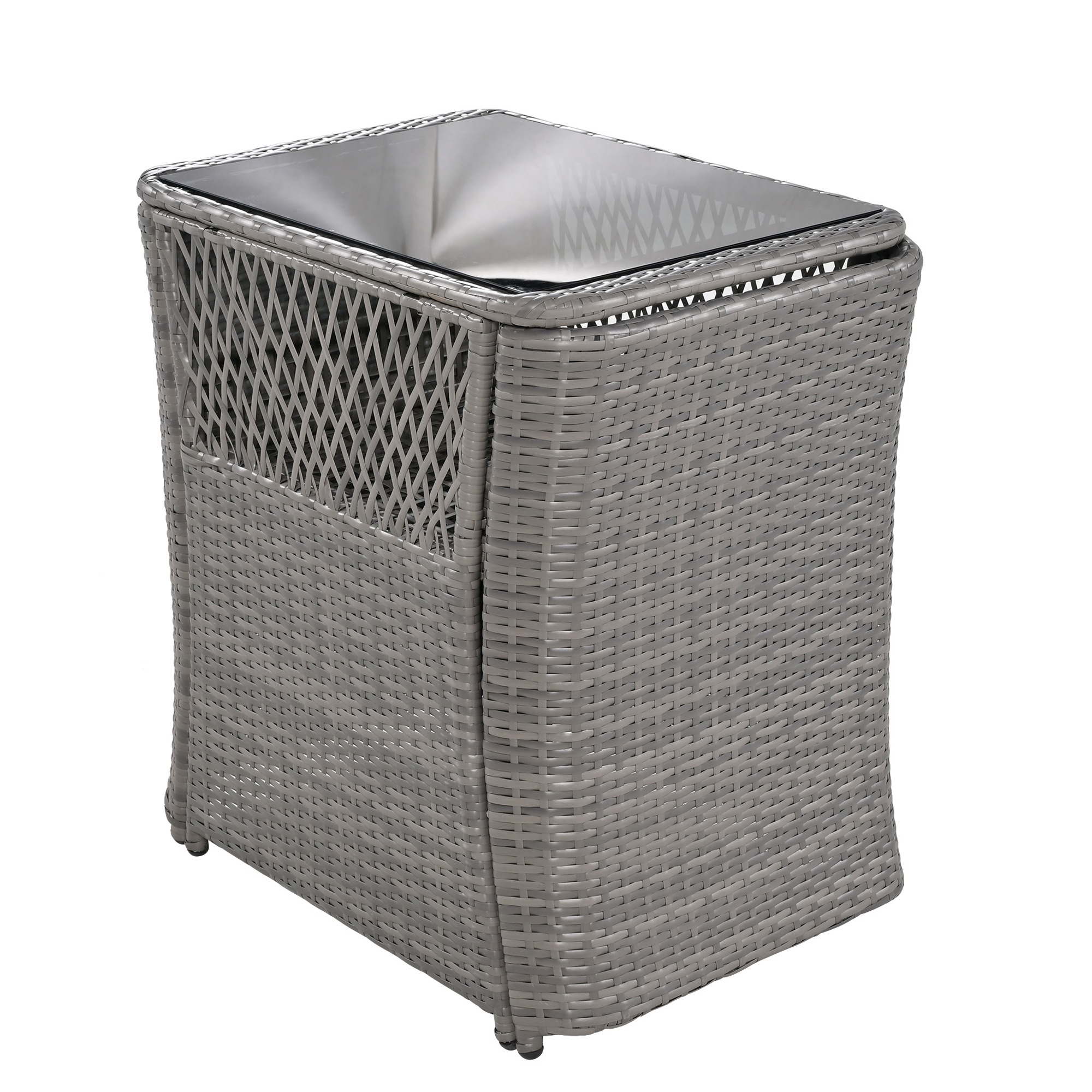 【大好評！最安値挑戦!】【国内即発送】ガーデン テーブル 3点セット ラタン調 ガーデンファニチャー ベランダテーブル ガーデンテーブル ガーデンチェアー テーブル コンパクト 家具 樹脂 ホテル カ