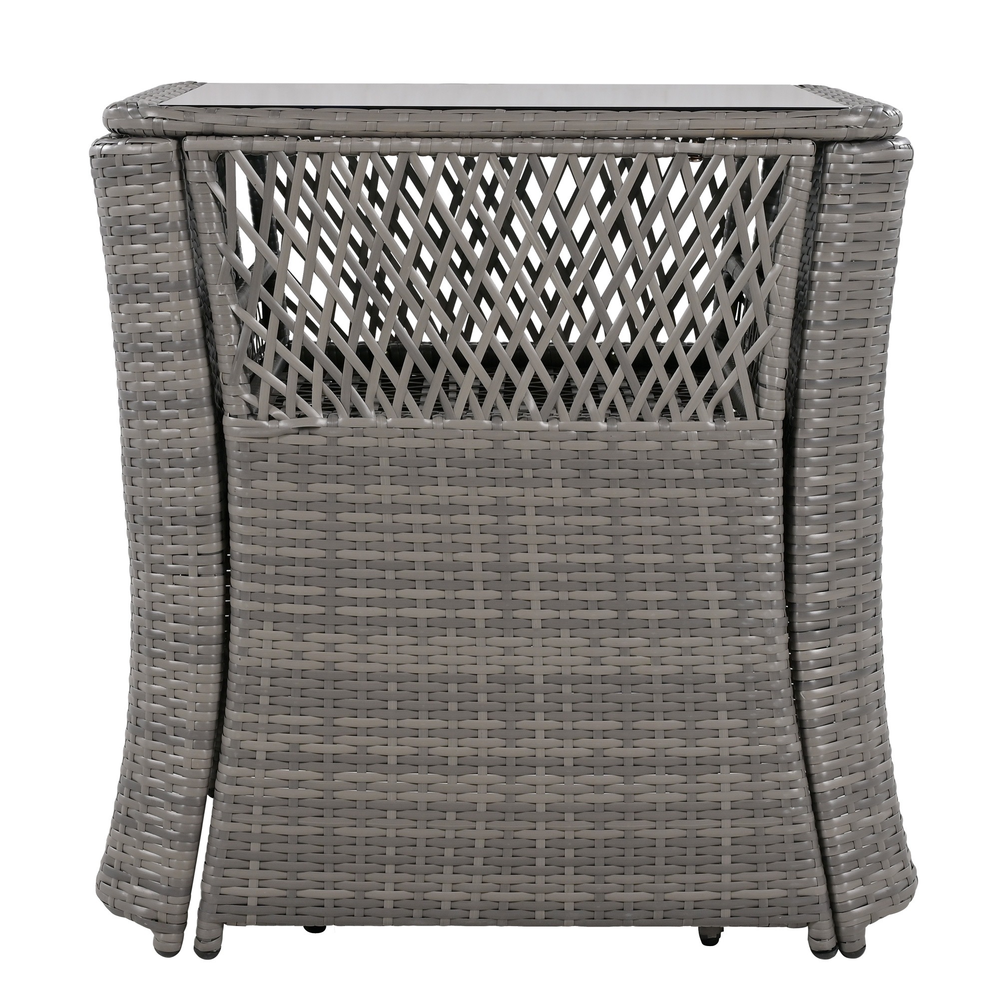 【大好評！最安値挑戦!】【国内即発送】ガーデン テーブル 3点セット ラタン調 ガーデンファニチャー ベランダテーブル ガーデンテーブル ガーデンチェアー テーブル コンパクト 家具 樹脂 ホテル カ