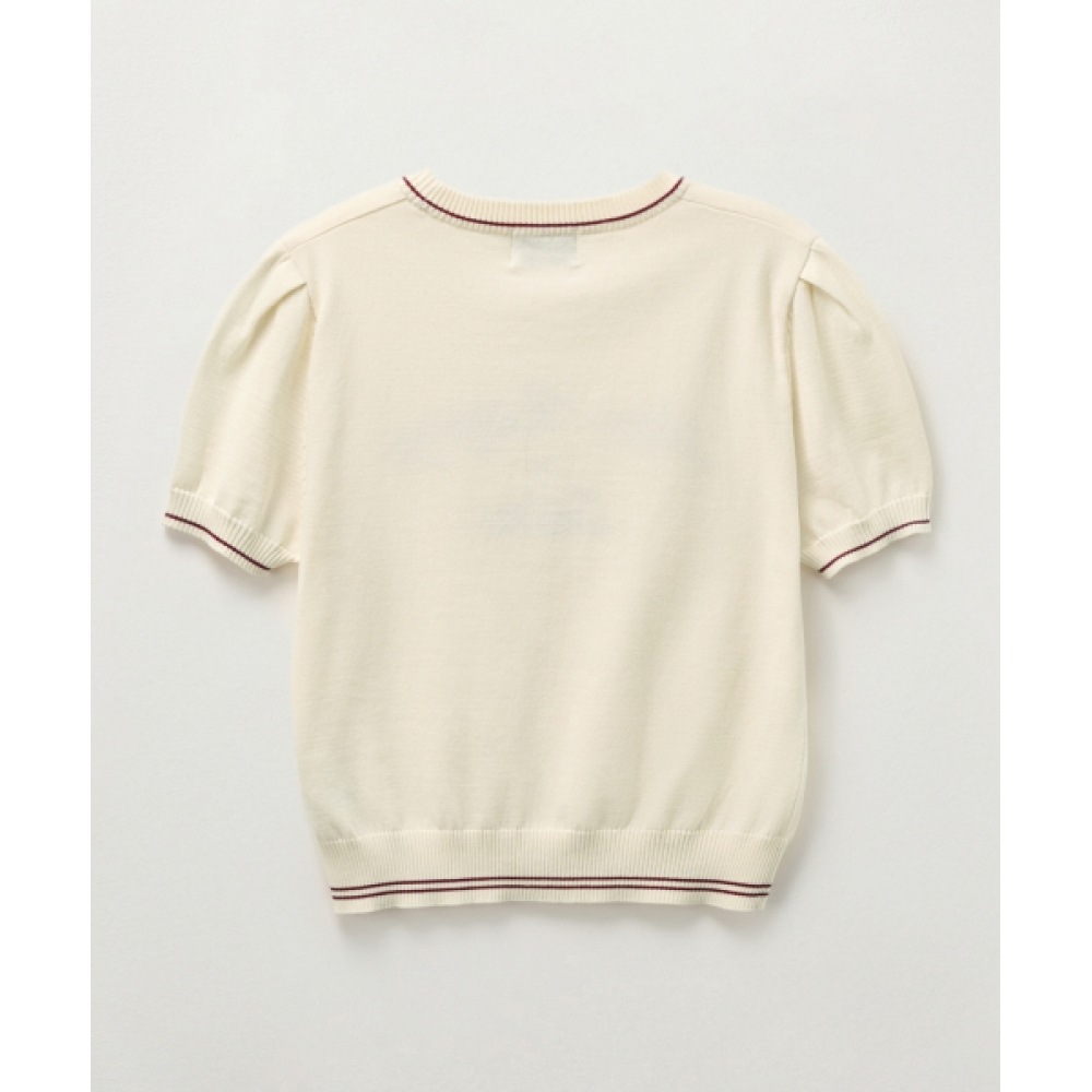 SATUR (W) ボヤージュ パフニットクリームバーガンディ