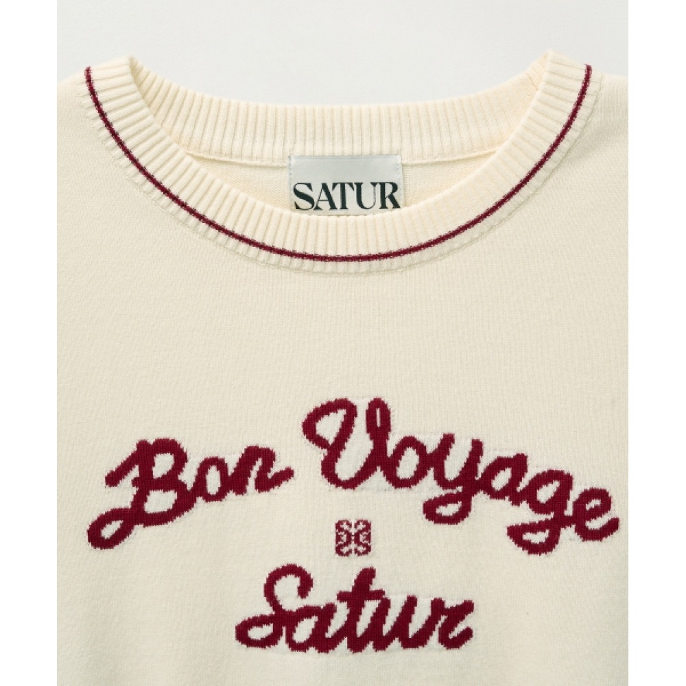 SATUR (W) ボヤージュ パフニットクリームバーガンディ