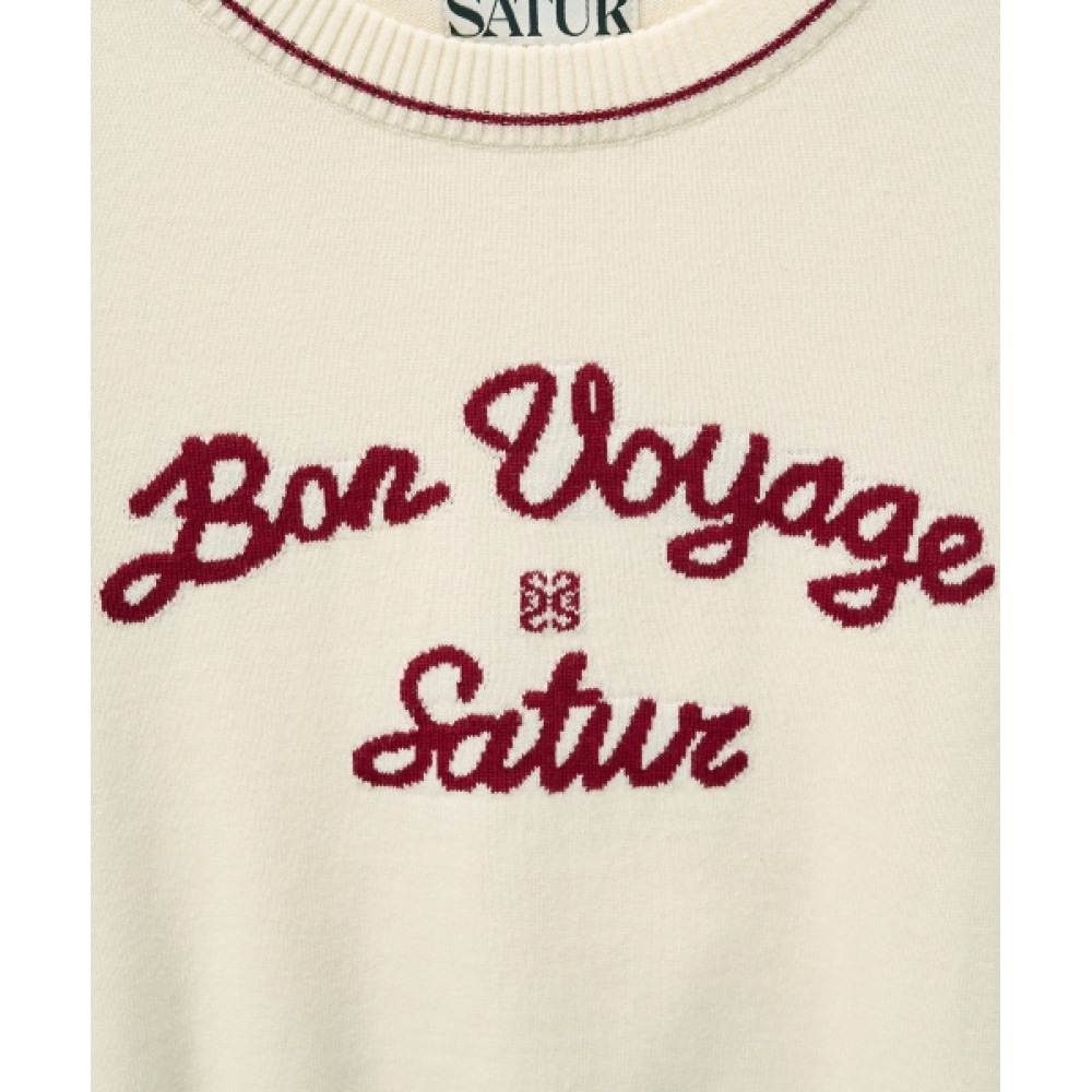 SATUR (W) ボヤージュ パフニットクリームバーガンディ