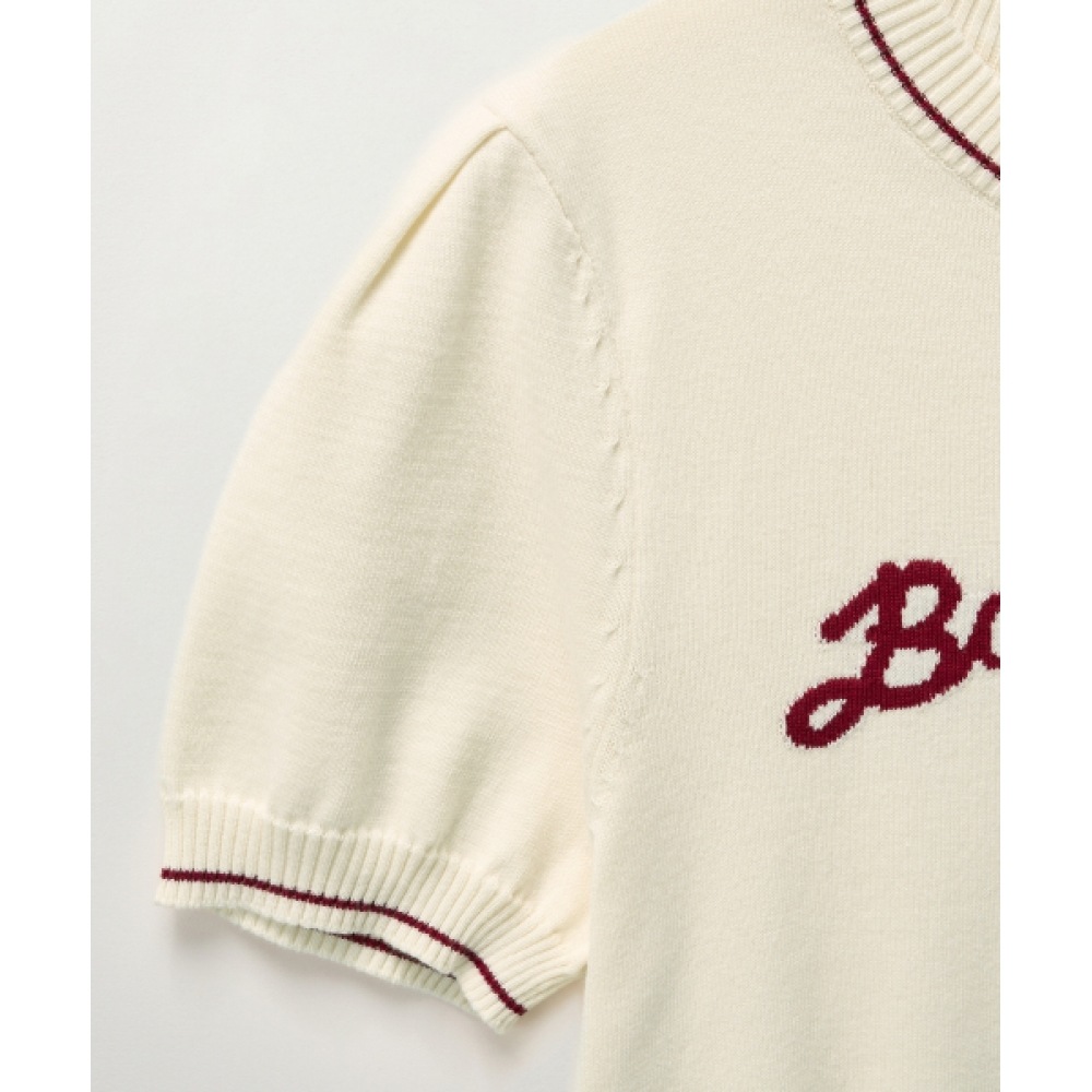 SATUR (W) ボヤージュ パフニットクリームバーガンディ