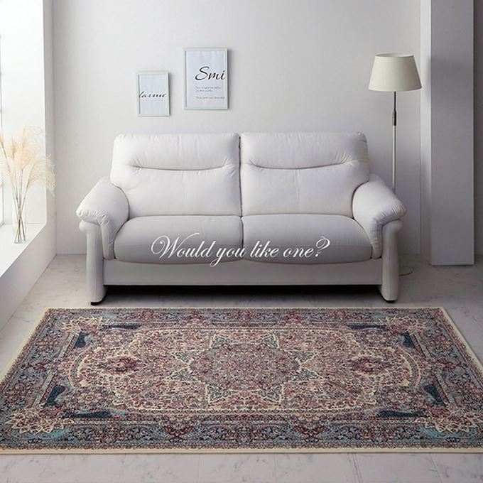 高級ラグマット カーペット センターラグ 133x190cm おしゃれ 高密度 ウィルトン織り エジプト製 クラシック 抗菌 防臭加工