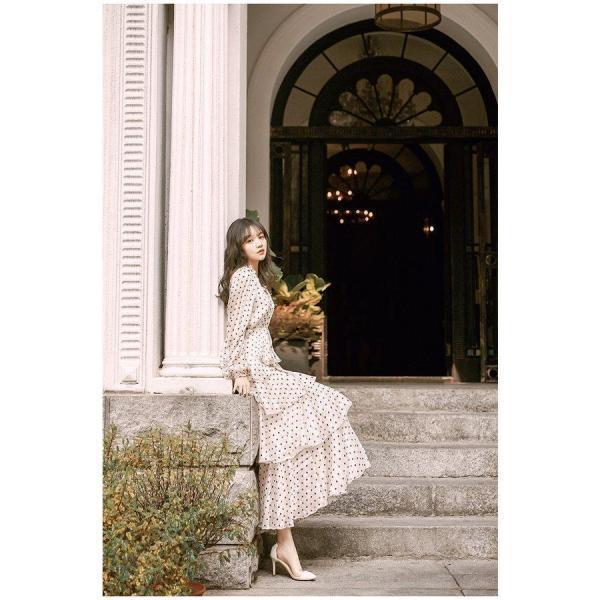 おしゃれパーティードレス ワンピドレス ドレスワンピース カジュアルドレス ロング 水玉 ティアード ケーキスカート フリル 個性的 おしゃれパーティードレス ワンピドレス ドレスワンピース カジュアルドレス ロング 水玉 ティアード ケーキスカート フリル 個性的