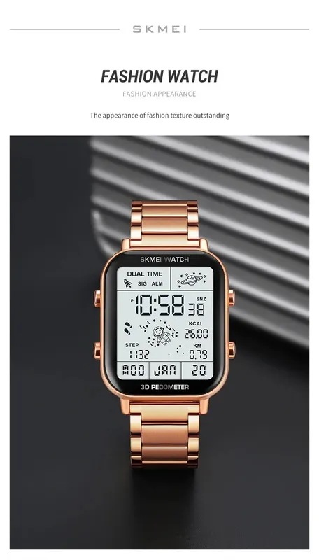 Skmeiバックライトディスプレイスポーツ歩数計デジタル時計メンズストップウォッチカウントダウン腕時計カレンダーカロリー計算時計 Skmeiバックライトディスプレイスポーツ歩数計デジタル時計メンズストップウォッチカウントダウン腕時計カレンダーカロリー計算時計