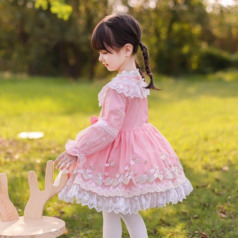 春の女の子のプリンセスドレスリトルロリータロリータパフスカートメッシュ刺繍スカート 春の女の子のプリンセスドレスリトルロリータロリータパフスカートメッシュ刺繍スカート