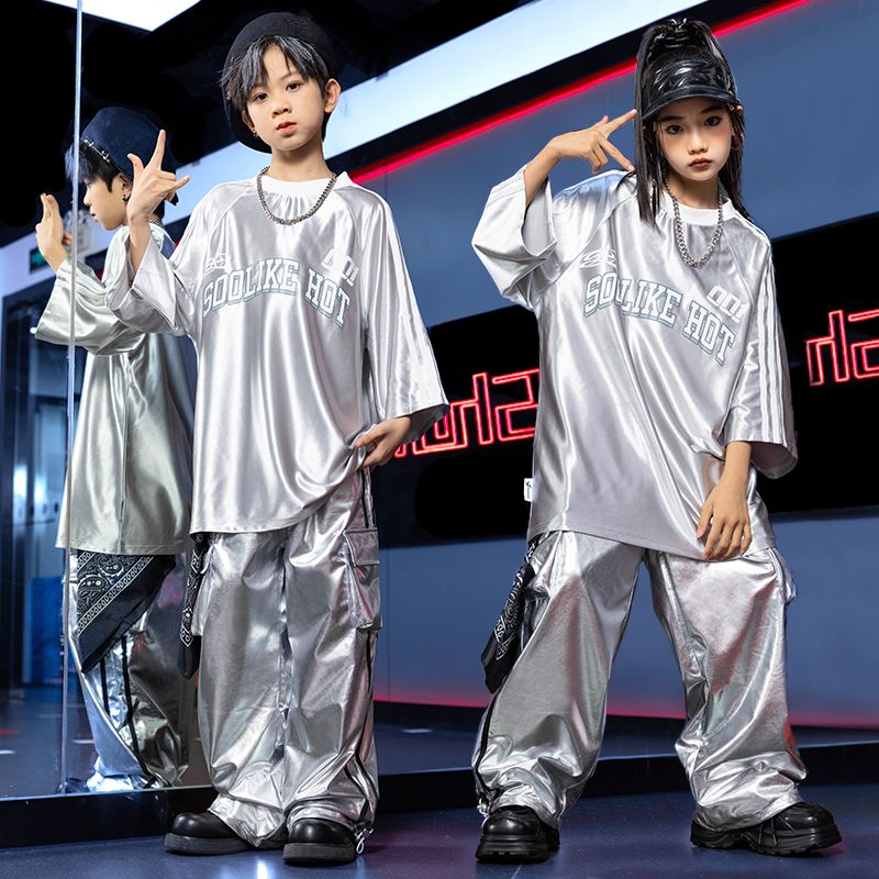 ストリートダンスのスーツの男の子のhiphopヒップホップのゆったりしたジャズダンスの服装の子供の女性の出演服の夏のファッションのブランドの服 ストリートダンスのスーツの男の子のhiphopヒップホップのゆったりしたジャズダンスの服装の子供の女性の出演服の夏のファッションのブランドの服
