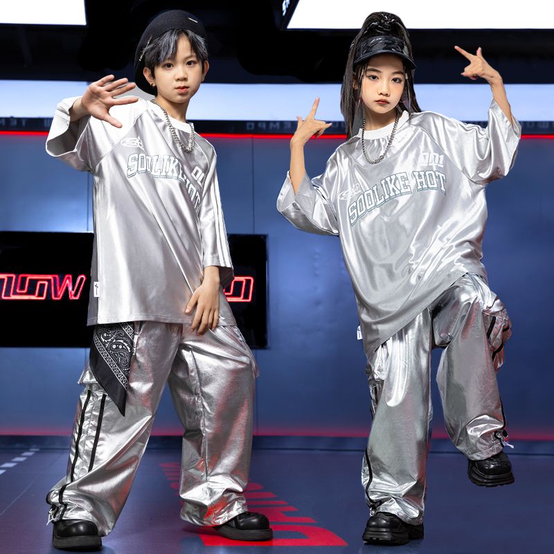 ストリートダンスのスーツの男の子のhiphopヒップホップのゆったりしたジャズダンスの服装の子供の女性の出演服の夏のファッションのブランドの服 ストリートダンスのスーツの男の子のhiphopヒップホップのゆったりしたジャズダンスの服装の子供の女性の出演服の夏のファッションのブランドの服