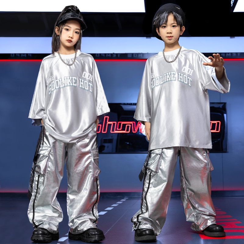ストリートダンスのスーツの男の子のhiphopヒップホップのゆったりしたジャズダンスの服装の子供の女性の出演服の夏のファッションのブランドの服 ストリートダンスのスーツの男の子のhiphopヒップホップのゆったりしたジャズダンスの服装の子供の女性の出演服の夏のファッションのブランドの服