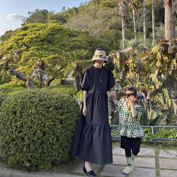 レディース ワンピース ドレス ロング パフスリーブ ラウンドネック ワイド フレア Aライン プリーツステッチ ギャザー 綿 大人可愛い シンプル 上品 エレガント 清潔感 オフィスカジュアル レディース ワンピース ドレス ロング パフスリーブ ラウンドネック ワイド フレア Aライン プリーツステッチ ギャザー 綿 大人可愛い シンプル 上品 エレガント 清潔感 オフィスカジュアル