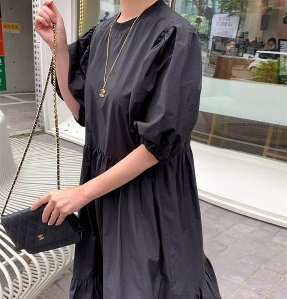 レディース ワンピース ドレス ロング パフスリーブ ラウンドネック ワイド フレア Aライン プリーツステッチ ギャザー 綿 大人可愛い シンプル 上品 エレガント 清潔感 オフィスカジュアル レディース ワンピース ドレス ロング パフスリーブ ラウンドネック ワイド フレア Aライン プリーツステッチ ギャザー 綿 大人可愛い シンプル 上品 エレガント 清潔感 オフィスカジュアル