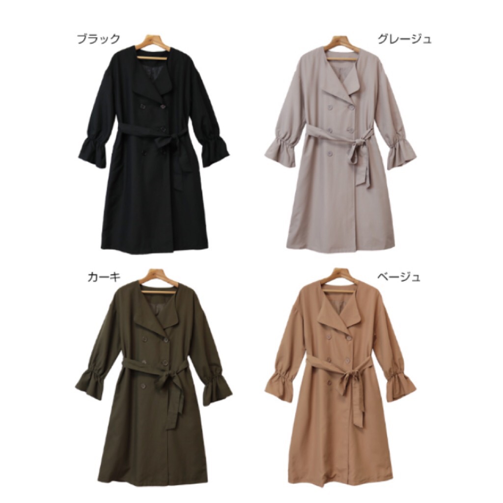 レディース　ノーカラーキャンディ袖