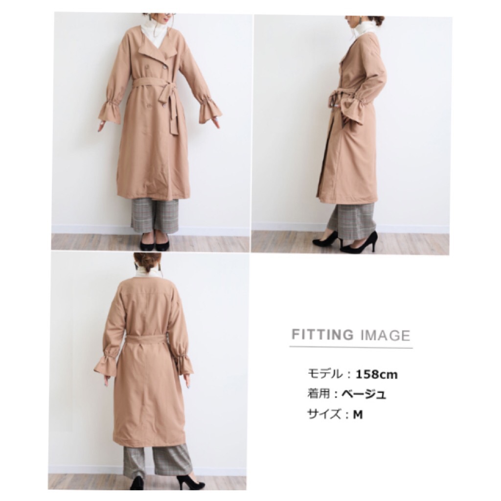 レディース　ノーカラーキャンディ袖