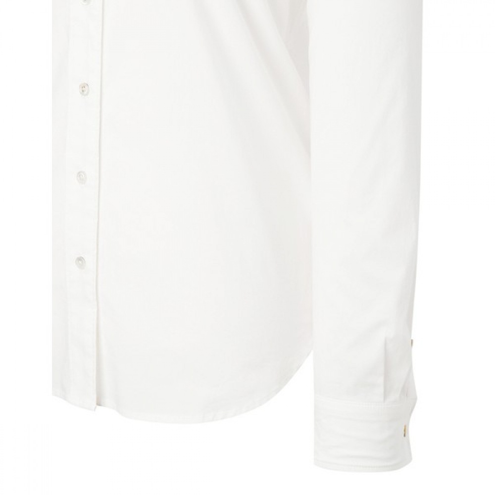 [ヘッジズレディース] 24SS ホワイトソリッドコットンブレンドロングスリーブシャツ WSSH4BC21WT