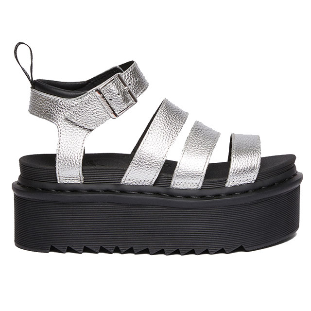 ドクターマーチン レディース 厚底 サンダル ブレア クアッド チャンキーソール ストラップサンダル カジュアルシューズ 30715058 シルバー 靴 Dr.Martens あす