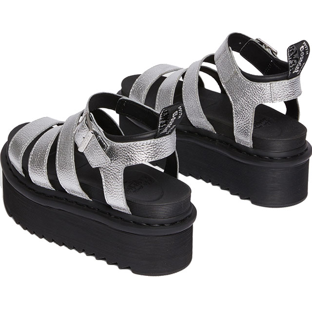 ドクターマーチン レディース 厚底 サンダル ブレア クアッド チャンキーソール ストラップサンダル カジュアルシューズ 30715058 シルバー 靴 Dr.Martens あす