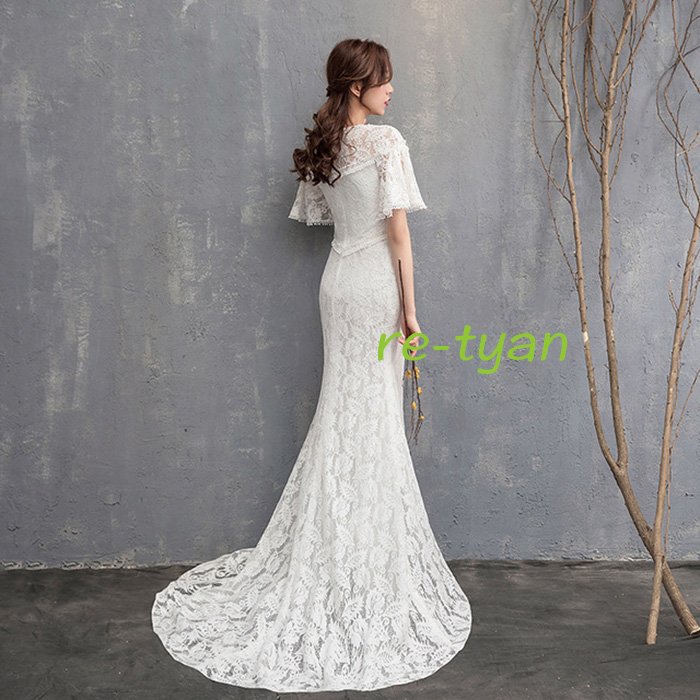 ウエディングドレス マーメイドドレス 二次会ドレス 総レース 袖あり vネック 刺繍 花嫁イブニングドレス結婚式 パーティー 二次会発表会謝恩会披露宴 高級新作 ウエディングドレス マーメイドドレス 二次会ドレス 総レース 袖あり vネック 刺繍 花嫁イブニングドレス結婚式 パーティー 二次会発表会謝恩会披露宴 高級新作