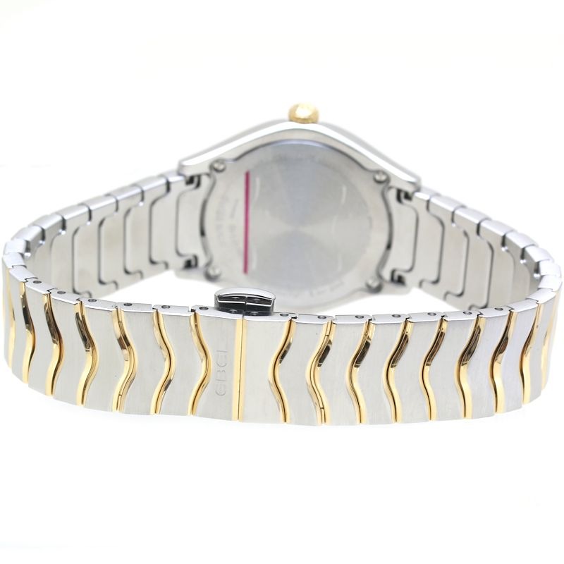 クラシックウェーブ 1216553 ベゼルダイヤ 8Pダイヤ【2022年購入/電池交換済】K18YG イエローゴールド xステンレススチール レディース /39903【中古】【腕時計】