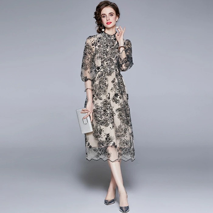 結婚式 ワンピース パーティードレス ミモレ丈 フォーマルドレス ドレス お呼ばれ フォーマル ワンピース袖あり 結婚式 ワンピース パーティードレス 大きいサイズXXL 入園式二次会 謝恩会 同窓会