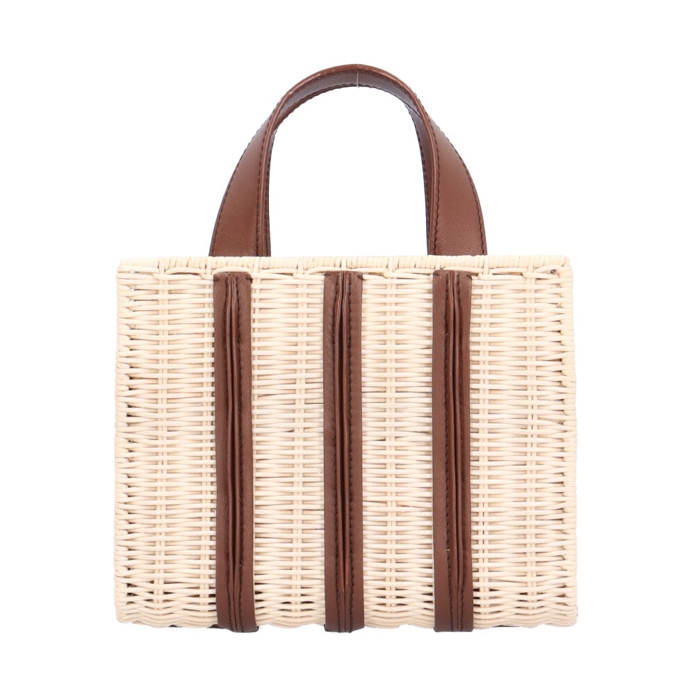 マックスマーラ ホイットニー ショルダーバッグ 籐 ホワイト MAX MARA 中古