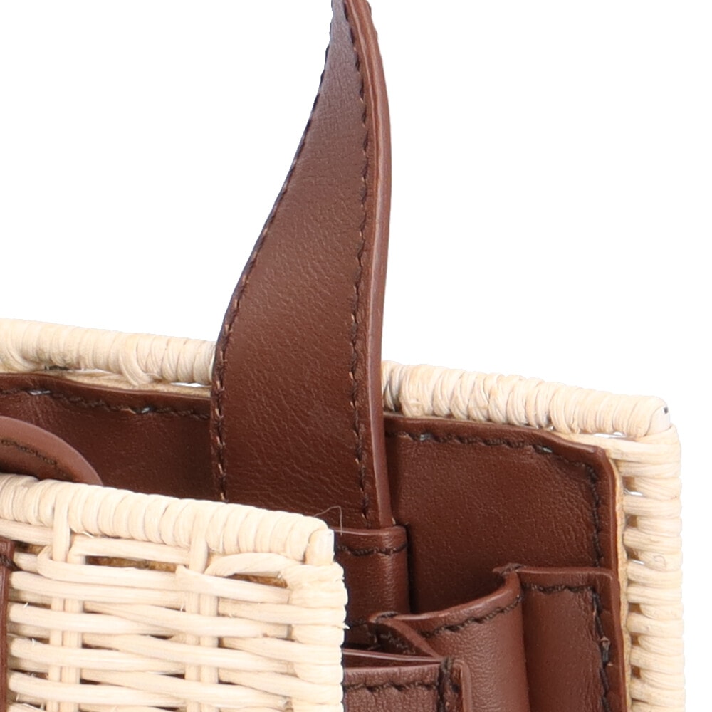 マックスマーラ ホイットニー ショルダーバッグ 籐 ホワイト MAX MARA 中古