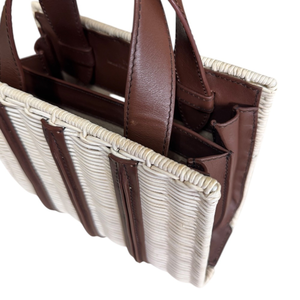 マックスマーラ ホイットニー ショルダーバッグ 籐 ホワイト MAX MARA 中古