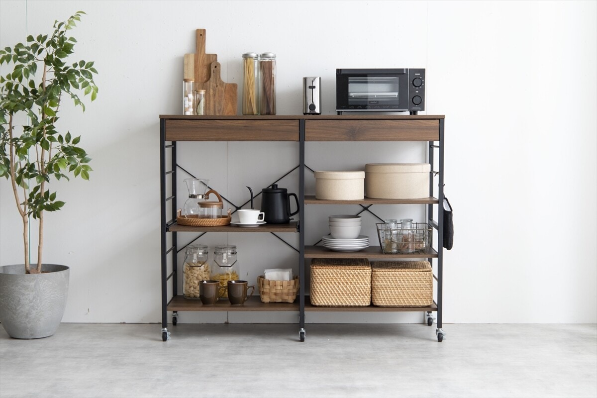 【幅120cm】Cammy レンジラック レンジラック レンジ台 引き出し 棚 スライドトレー シンプル キッチン 【幅120cm】Cammy レンジラック レンジラック レンジ台 引き出し 棚 スライドトレー シンプル キッチン