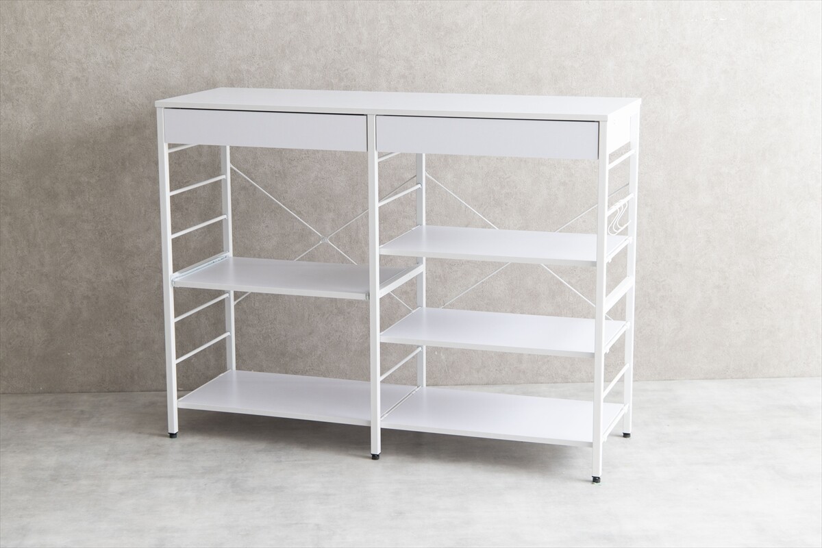 【幅120cm】Cammy レンジラック レンジラック レンジ台 引き出し 棚 スライドトレー シンプル キッチン 【幅120cm】Cammy レンジラック レンジラック レンジ台 引き出し 棚 スライドトレー シンプル キッチン