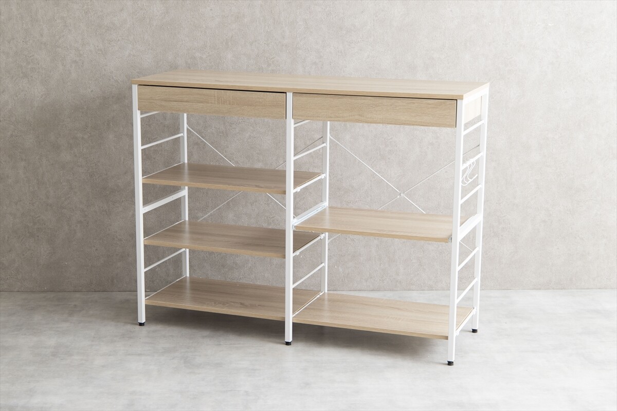 【幅120cm】Cammy レンジラック レンジラック レンジ台 引き出し 棚 スライドトレー シンプル キッチン 【幅120cm】Cammy レンジラック レンジラック レンジ台 引き出し 棚 スライドトレー シンプル キッチン