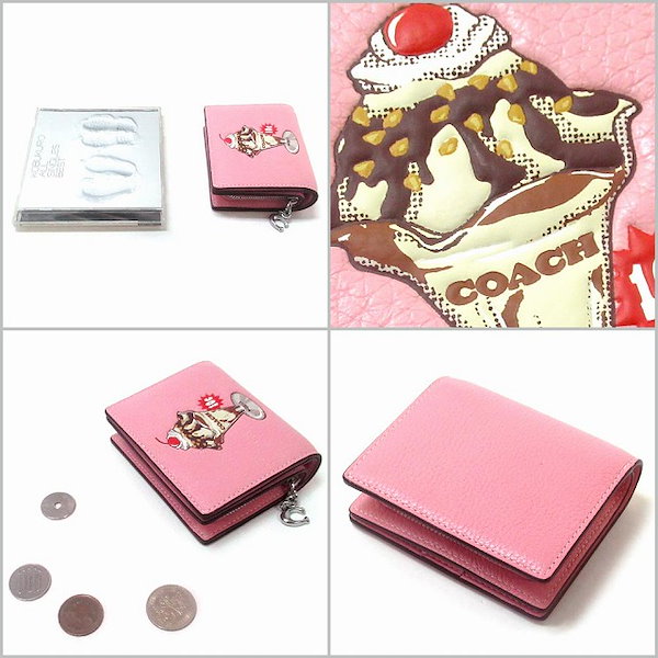 COACH コーチ　折り財布　シグネチャー ピンク　ブロッサム　三つ折り財布 COACH コーチ折り財布シグネチャー ピンクブロッサム三つ折り財布