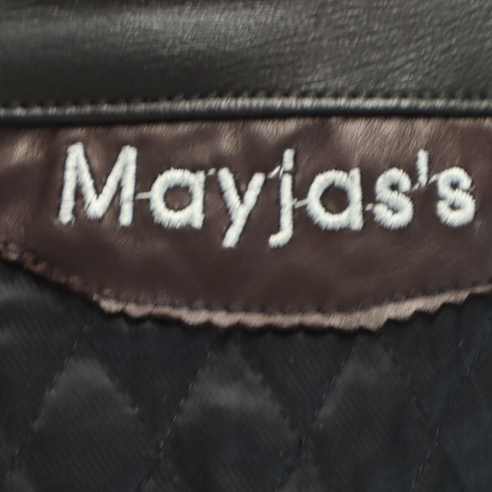 Mayjass スペイン製 レザーコート 50 ブラック メンズ