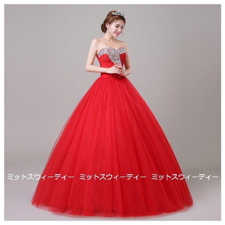 ステージ衣装 プリンセスラインドレス 演奏会用ドレス カラードレス ビスチェドレス 演出服 舞台衣装