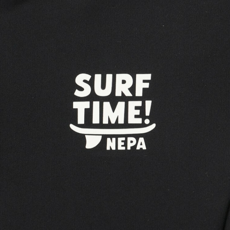 [ネパキッズ] ネパキッズ/ヘッドクォーター KKD3017 シックブラックラッシュガードジップアップトップ