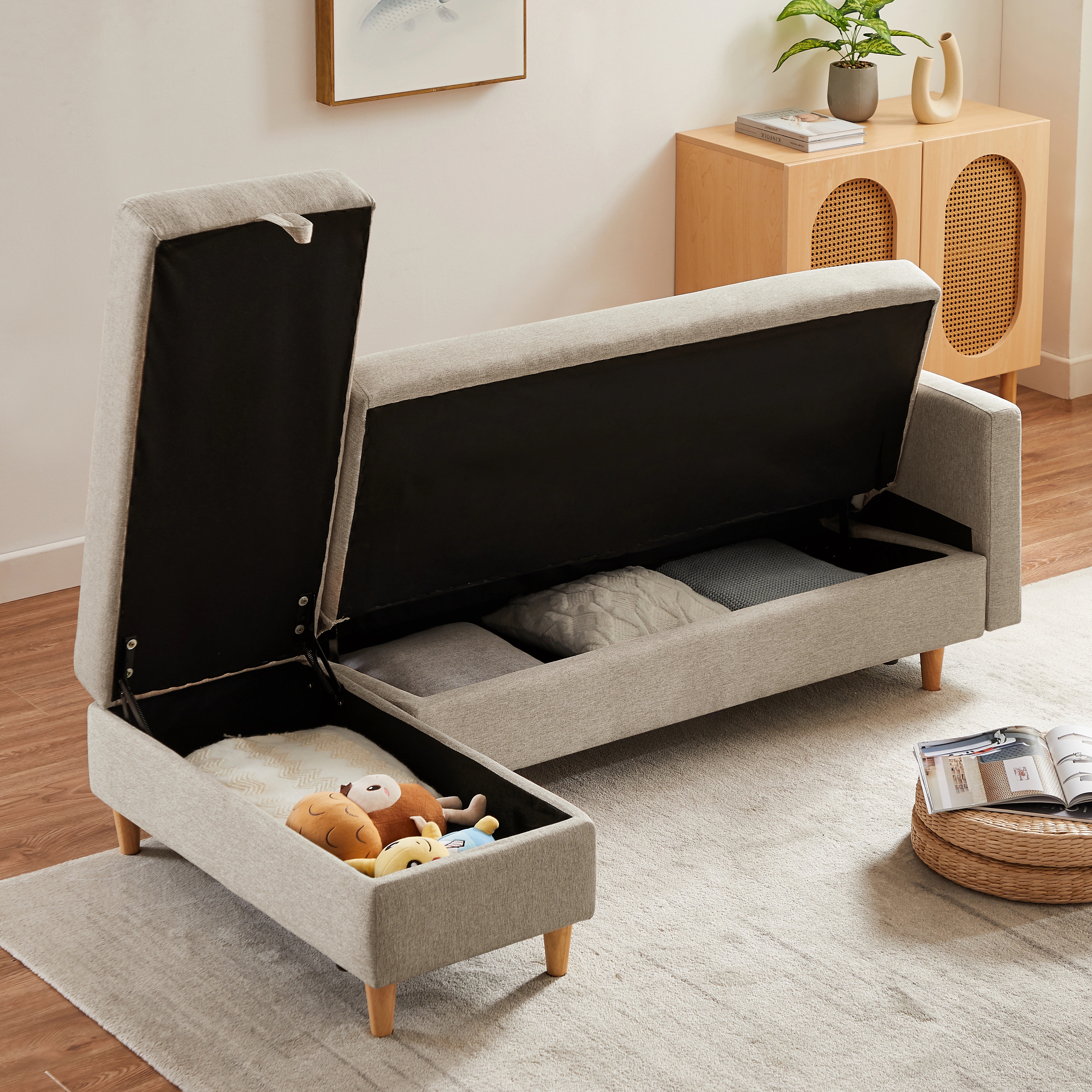 387ソファ ソファーベッド カウチソファ 3人掛け オットマン付き 多機能ソファ 左右側とも取り付けるアームレスト たくさん収納 レイアウト自由 クッション2個 387ソファ ソファーベッド カウチソファ 3人掛け オットマン付き 多機能ソファ 左右側とも取り付けるアームレスト たくさん収納 レイアウト自由 クッション2個