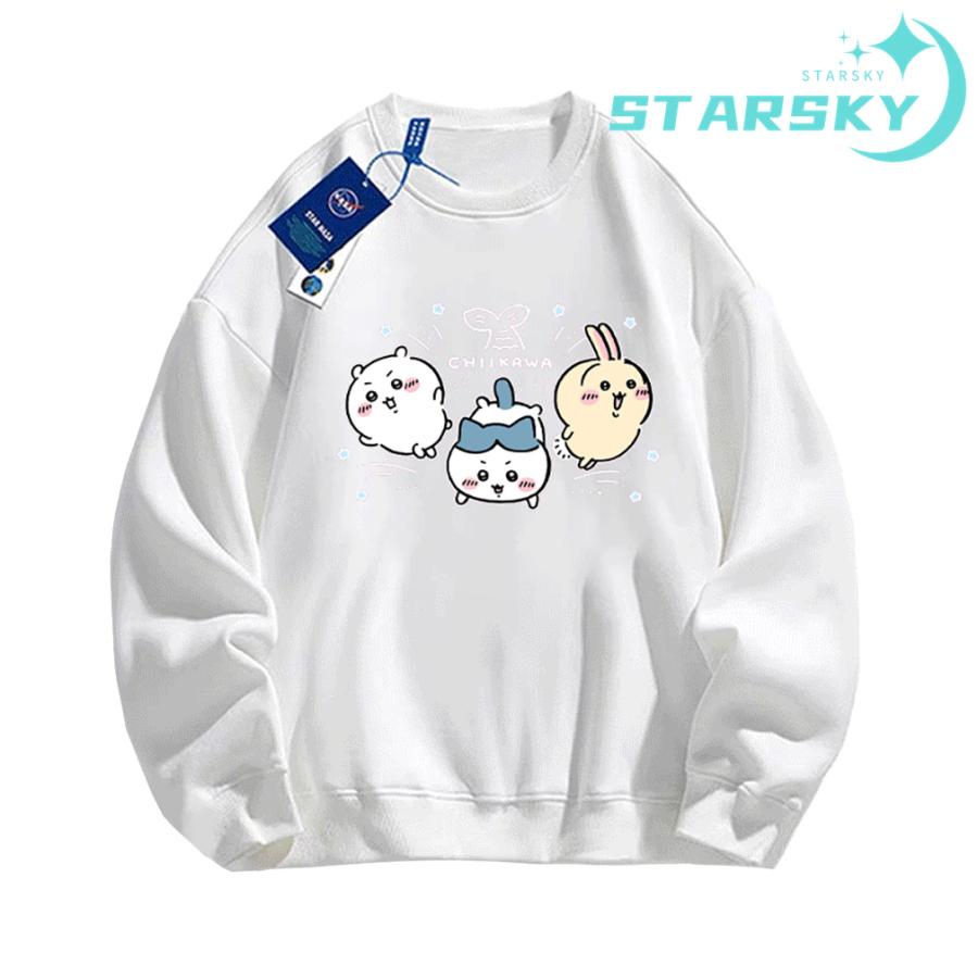 [赤字販売][出荷が早い]ちいかわ　ハチワレ　ウサギ トレーナー 長袖Ｔシャツ スウェット トップス　棉　男女兼用　長袖　 裏起毛あり　春秋冬　可愛い プレゼント　ギフト