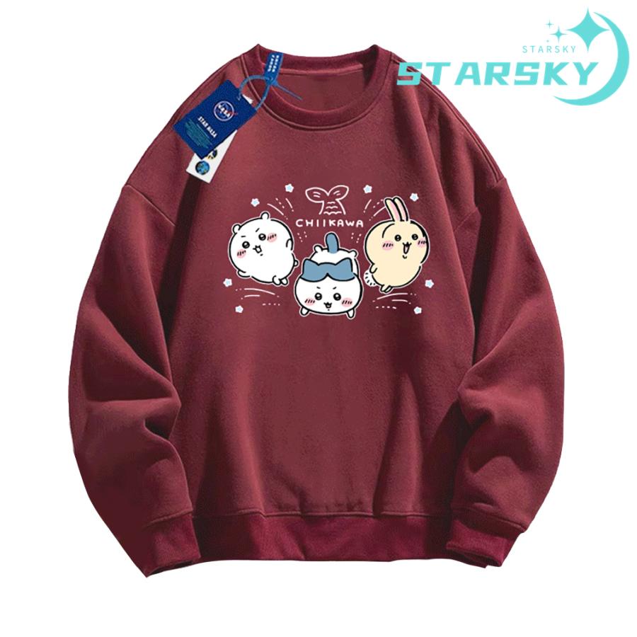 [赤字販売][出荷が早い]ちいかわ　ハチワレ　ウサギ トレーナー 長袖Ｔシャツ スウェット トップス　棉　男女兼用　長袖　 裏起毛あり　春秋冬　可愛い プレゼント　ギフト