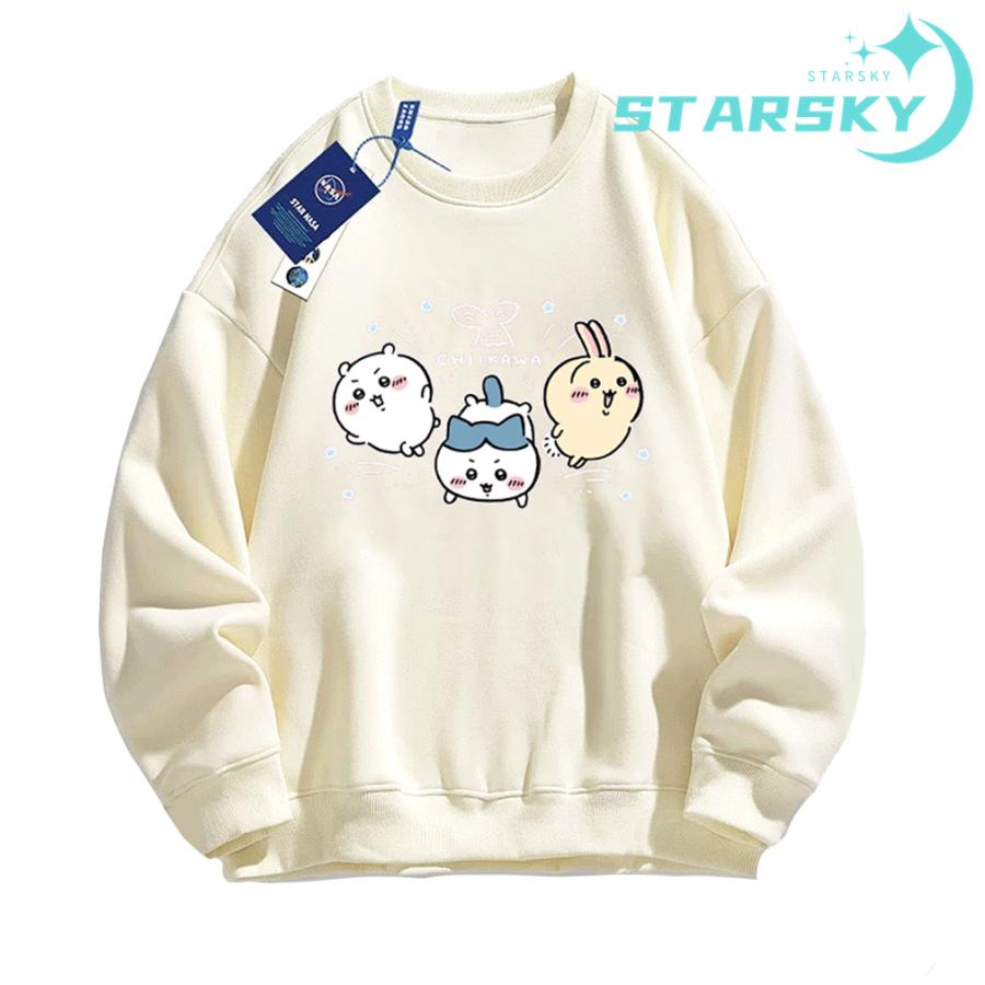 [赤字販売][出荷が早い]ちいかわ　ハチワレ　ウサギ トレーナー 長袖Ｔシャツ スウェット トップス　棉　男女兼用　長袖　 裏起毛あり　春秋冬　可愛い プレゼント　ギフト