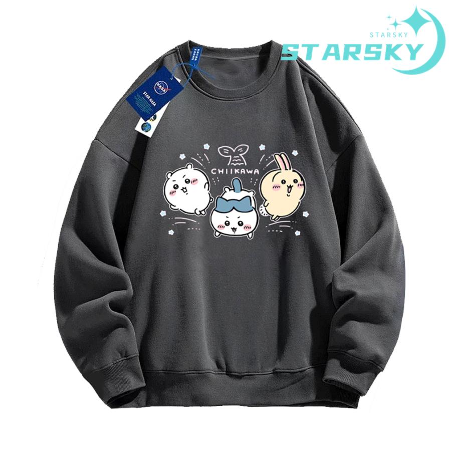 [赤字販売][出荷が早い]ちいかわ　ハチワレ　ウサギ トレーナー 長袖Ｔシャツ スウェット トップス　棉　男女兼用　長袖　 裏起毛あり　春秋冬　可愛い プレゼント　ギフト