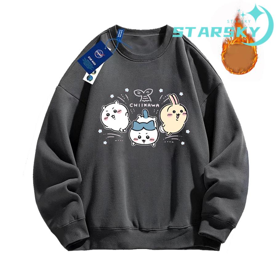 [赤字販売][出荷が早い]ちいかわ　ハチワレ　ウサギ トレーナー 長袖Ｔシャツ スウェット トップス　棉　男女兼用　長袖　 裏起毛あり　春秋冬　可愛い プレゼント　ギフト