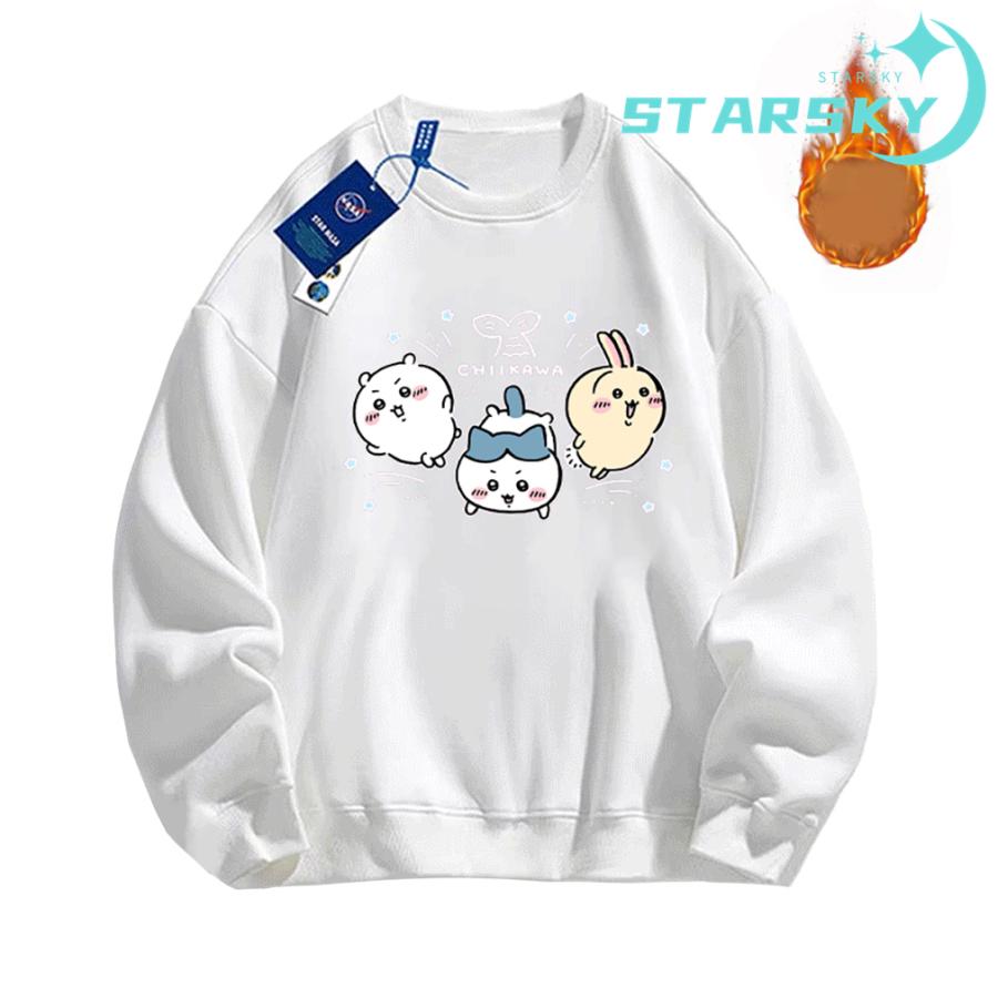 [赤字販売][出荷が早い]ちいかわ　ハチワレ　ウサギ トレーナー 長袖Ｔシャツ スウェット トップス　棉　男女兼用　長袖　 裏起毛あり　春秋冬　可愛い プレゼント　ギフト