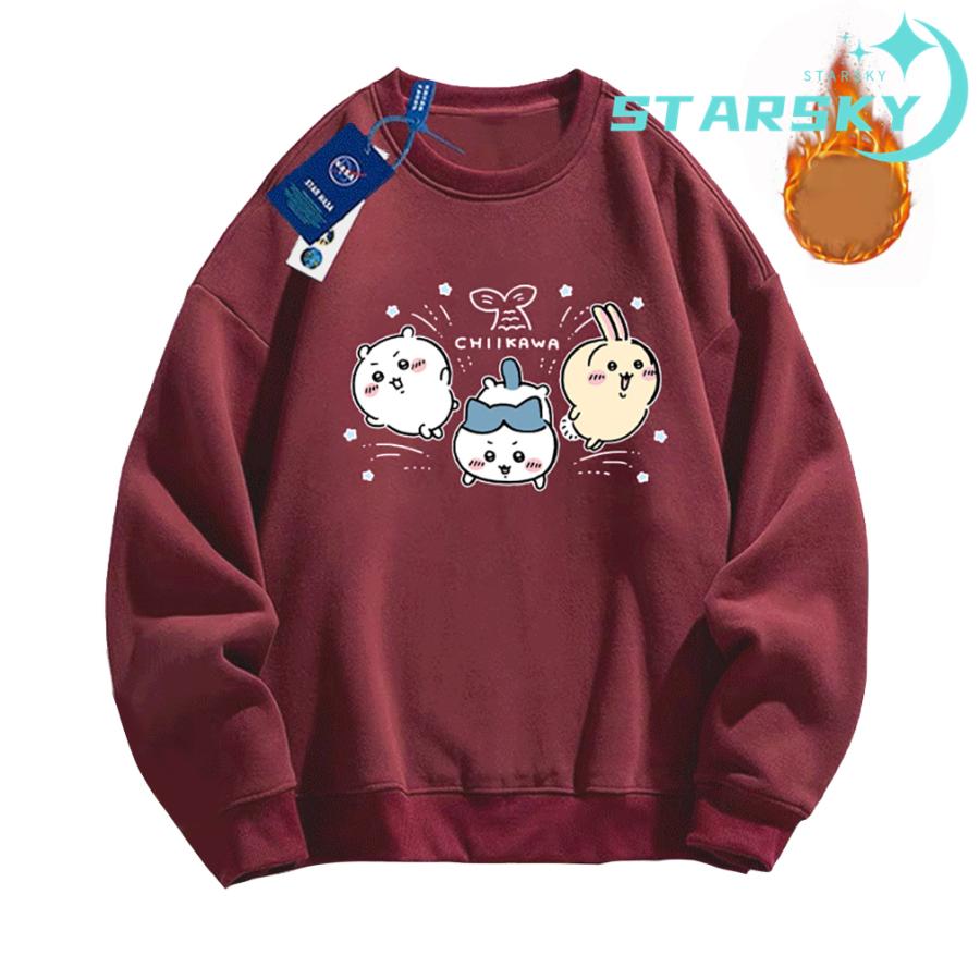 [赤字販売][出荷が早い]ちいかわ　ハチワレ　ウサギ トレーナー 長袖Ｔシャツ スウェット トップス　棉　男女兼用　長袖　 裏起毛あり　春秋冬　可愛い プレゼント　ギフト