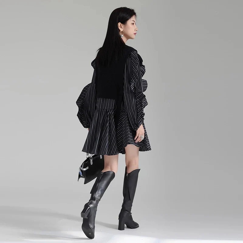 春秋冬 二点セット トップス 長袖 ブラウス ランタン袖 レディース 着痩せ おしゃれ ZHCH16