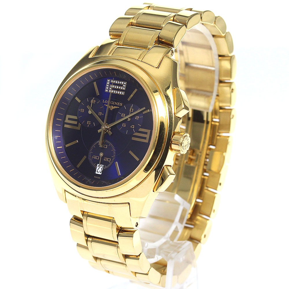 ロンジン LONGINES L3.633.2 ルンゴマーレ クロノグラフ クォーツ メンズ _765790【中古】