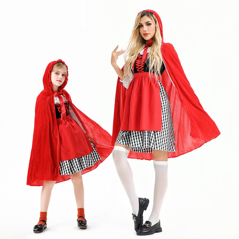 ハロウィンコスチューム 大人用 赤ずきん ステージパフォーマンス衣装 農場 田園風 メイド服 マント ドレス